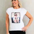"Lady Posing in Sunglasses" Rhinestone & Pearl Statement Tee