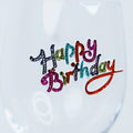 Rhinestone Happy Birthday Wine Glass