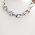 1 Rhinestone Link Marbled Resin Necklace
