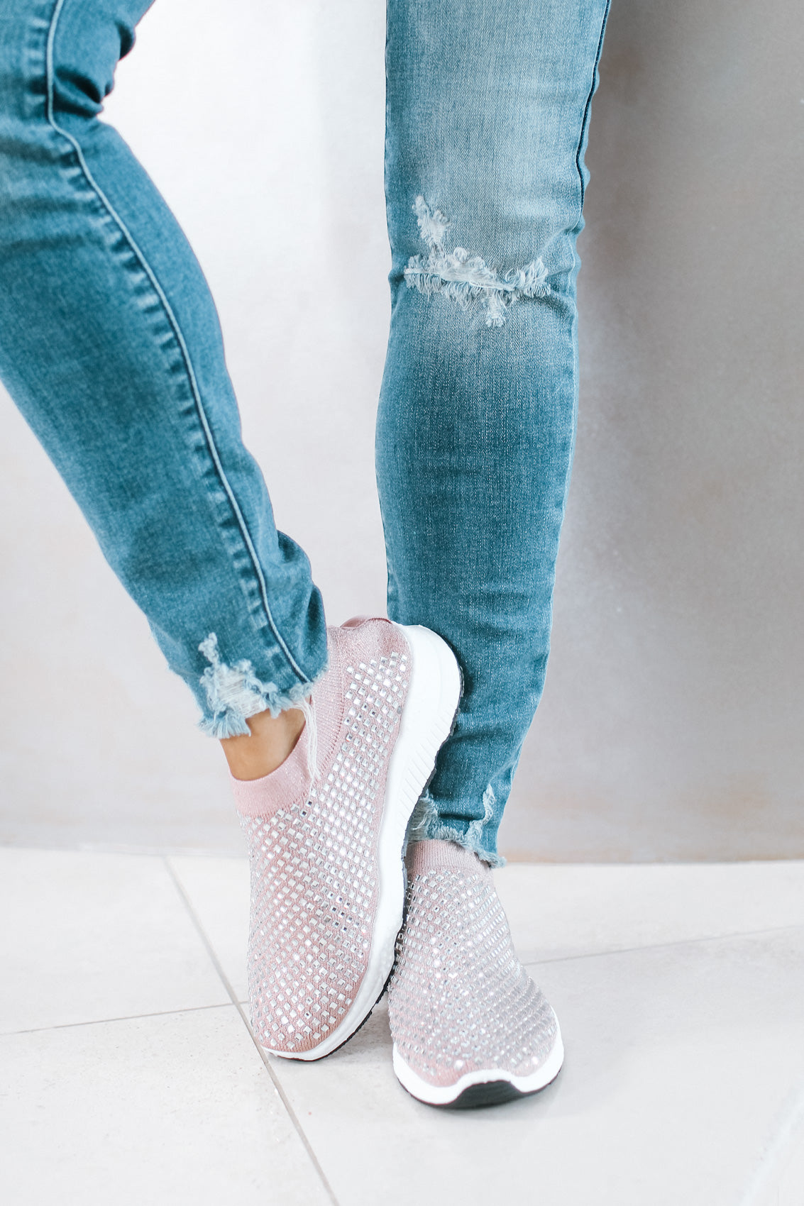 Square Stone Fabric Sneaker