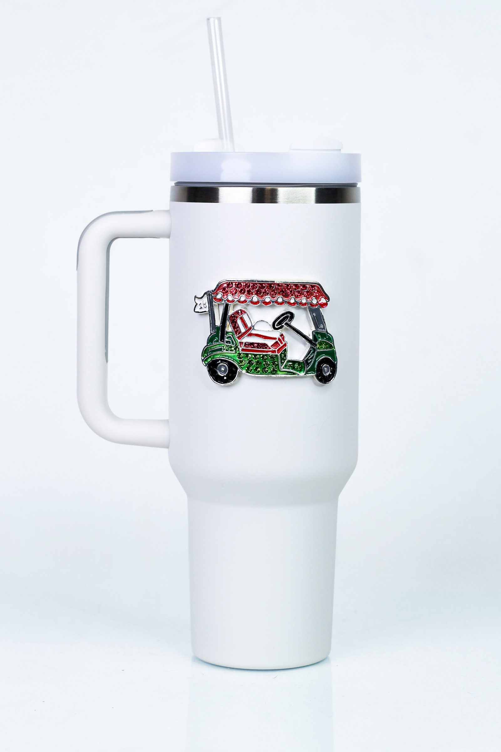 Rhinestone Golf Cart 40oz Stainless Steel Tumbler