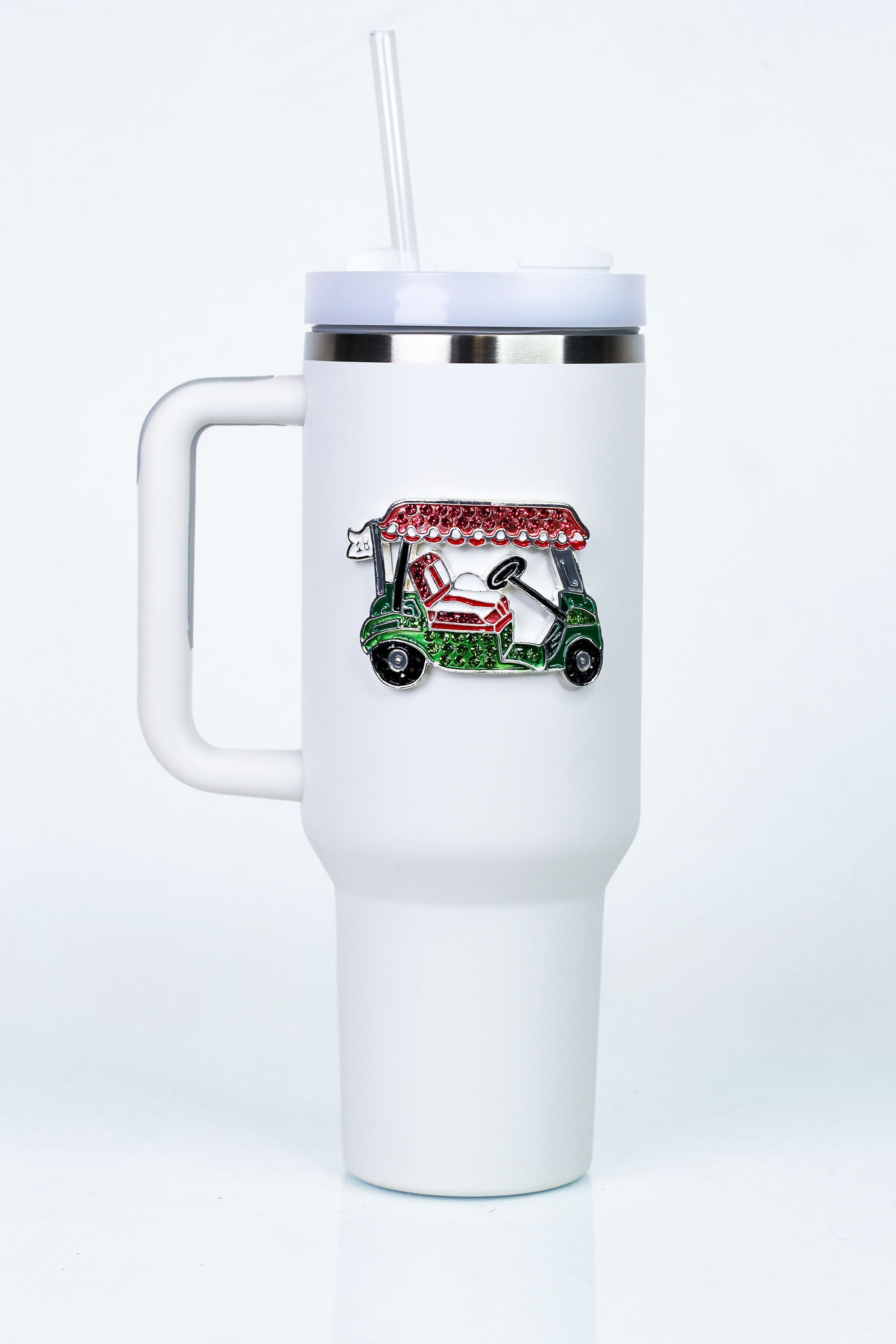 Rhinestone Golf Cart 40oz Stainless Steel Tumbler