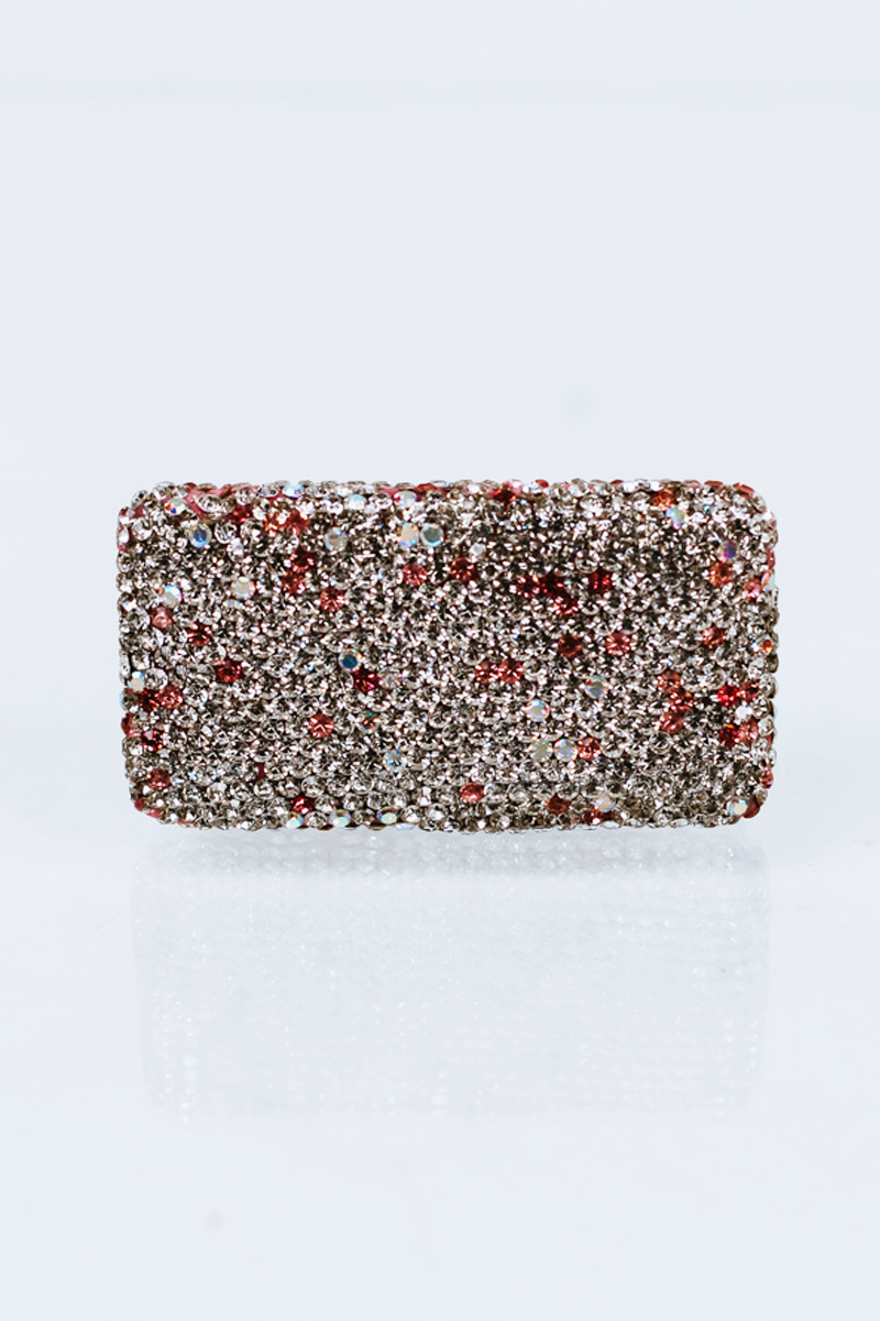 All Rhinestone Top Rectangle Pill Container