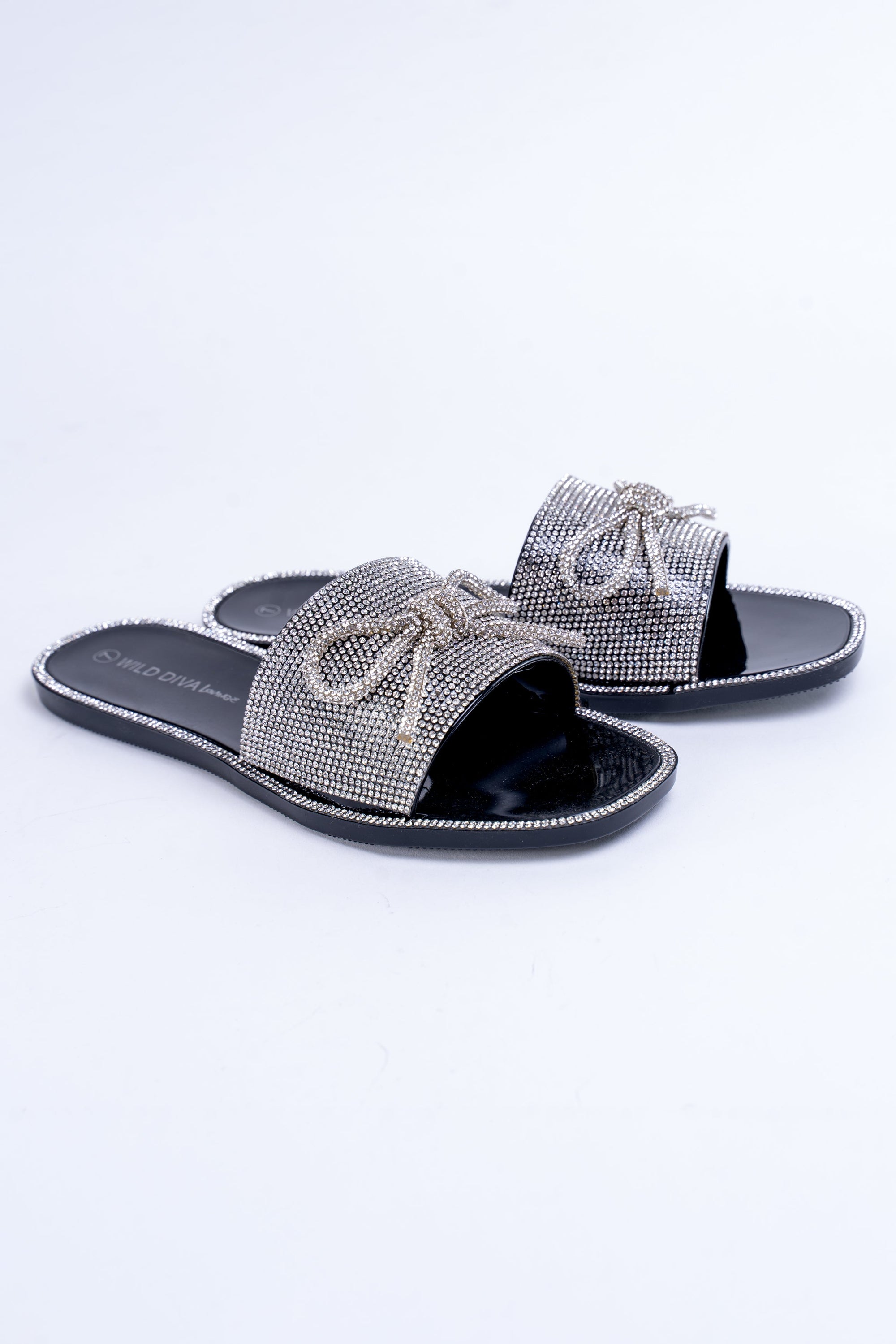 Rhinestone Flat PVC Sandal w/ Bow (SALE)
