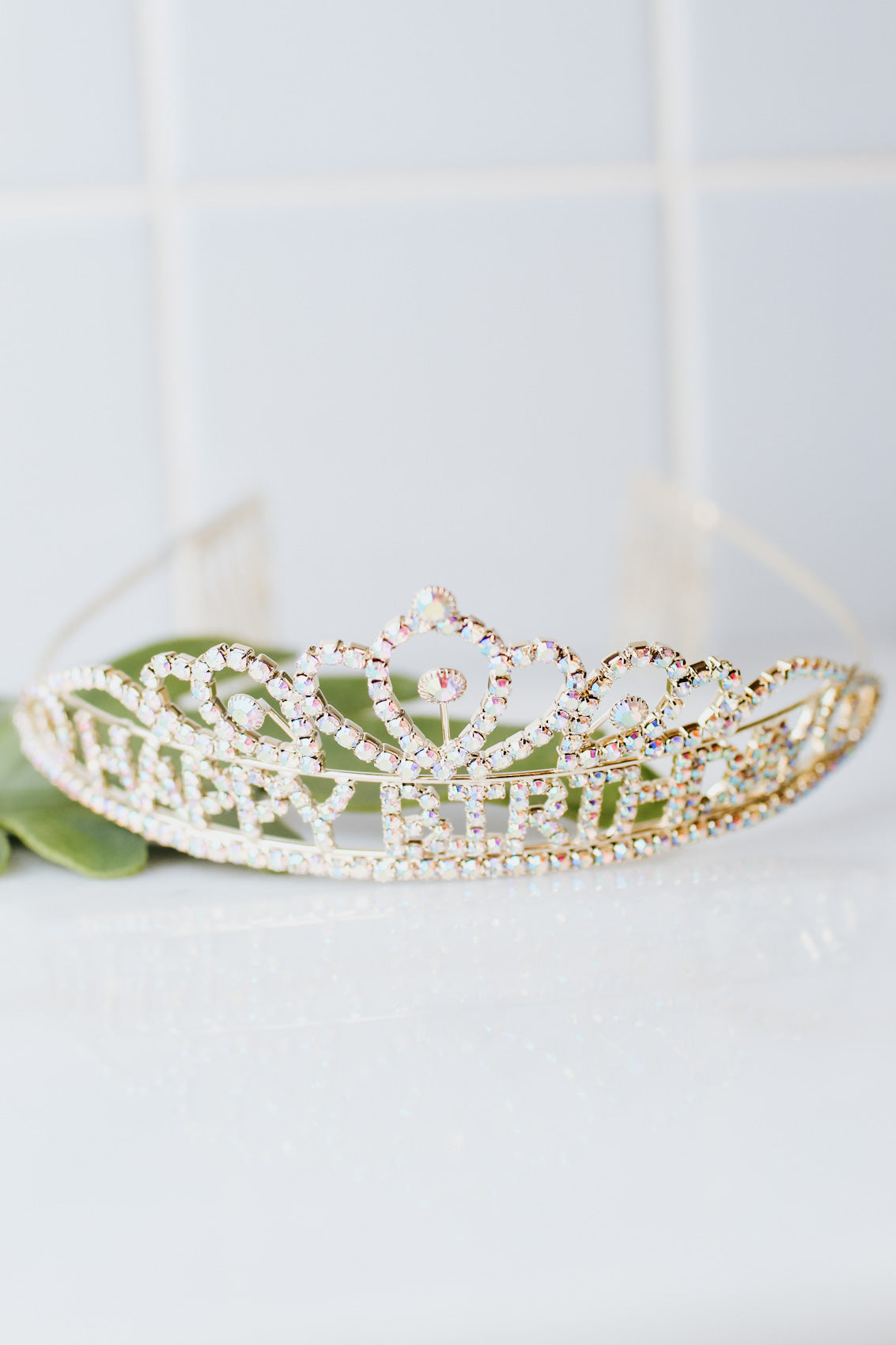 Loop Top Happy Birthday Rhinestone Tiara