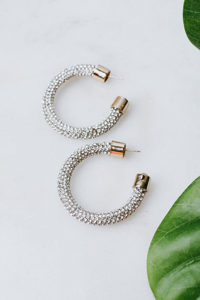 Medium All Rhinestone Hoop