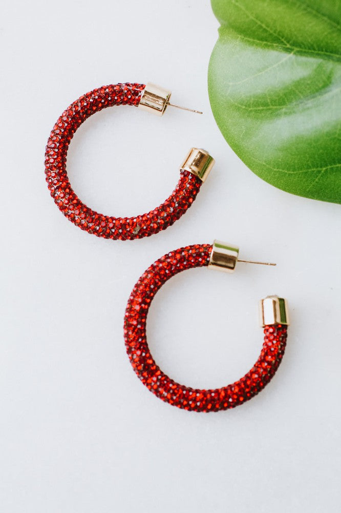 Medium All Rhinestone Hoop