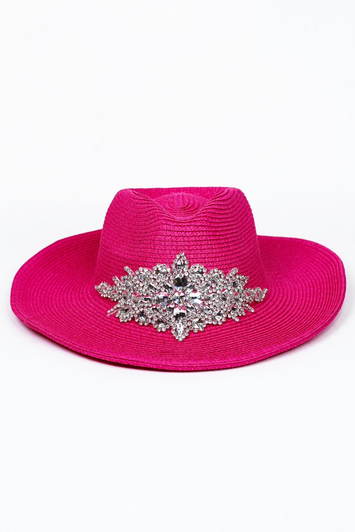 Rhinestone Applique Straw Cowboy Hat
