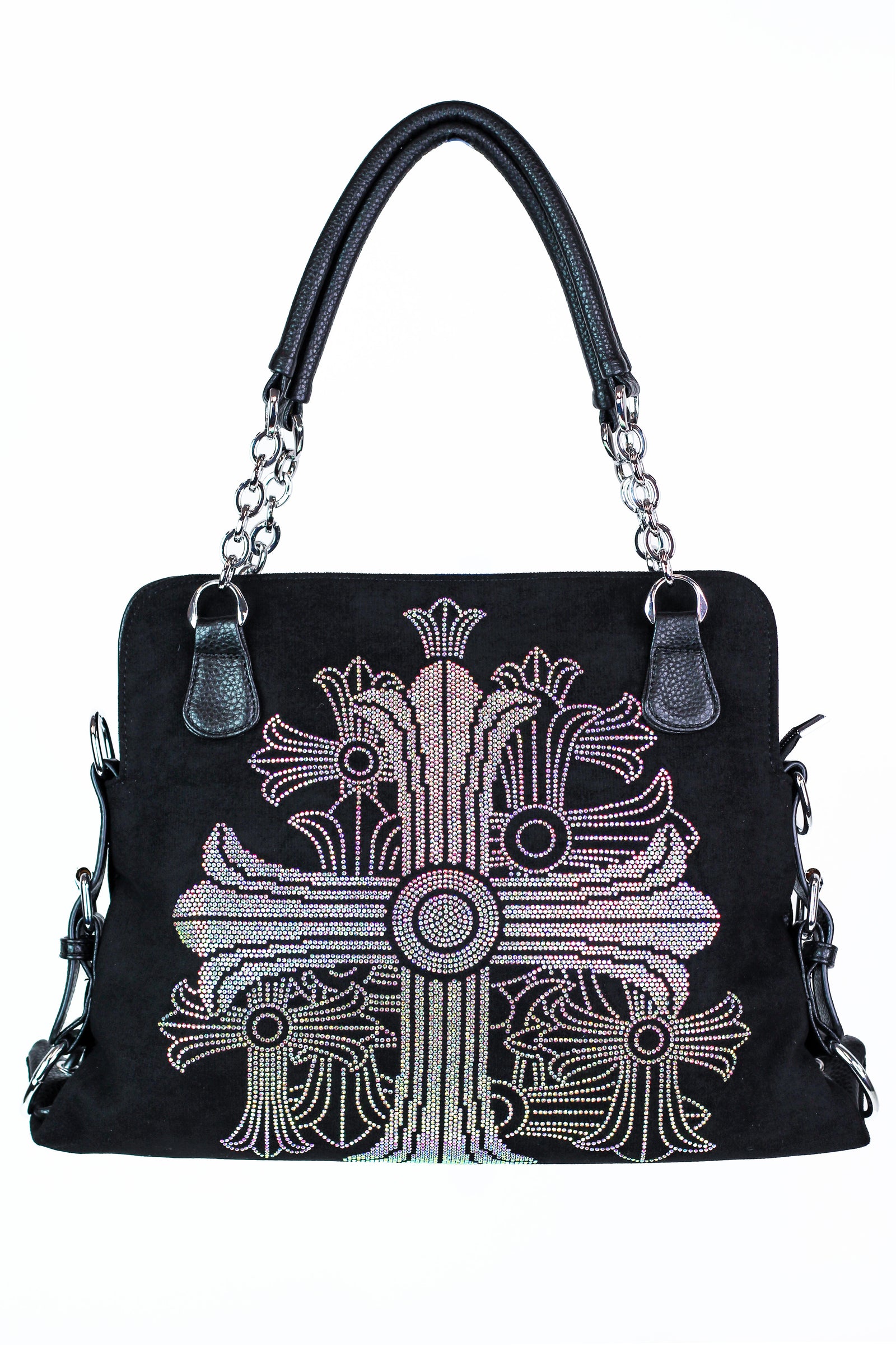 Rhinestone Multi-Cross Double Handle Purse