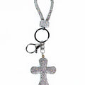 Rhinestone Cross Keychain
