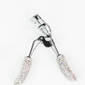 Silver Clamp Rhinestone Handle Eyelash Curler