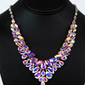 Marquis Rhinestone Statement V Necklace