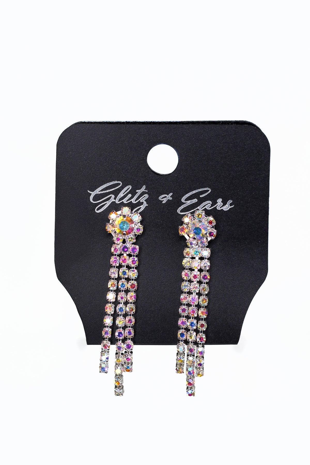 Bow Shape Fringe Rhinestone Necklace Set