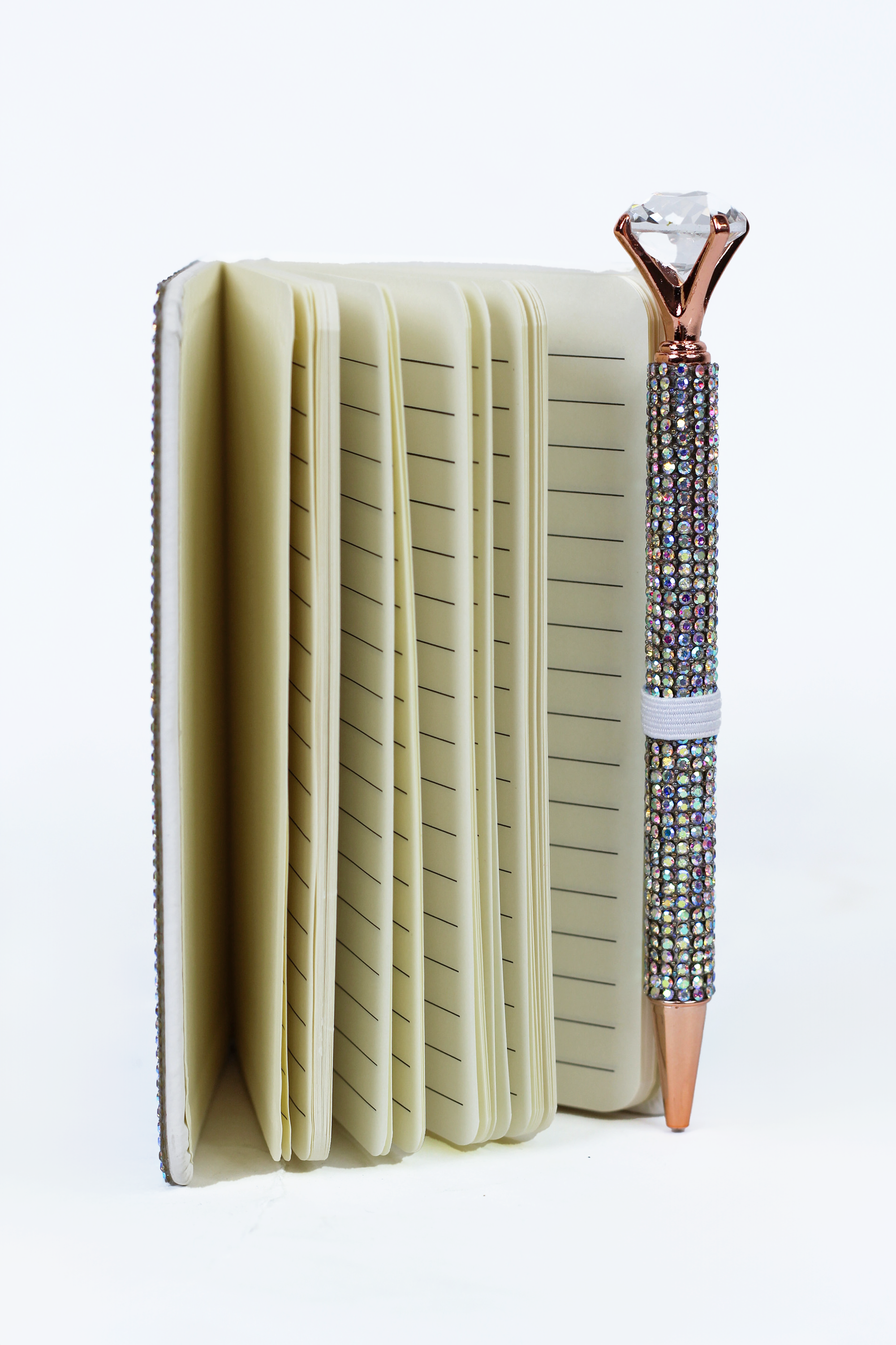 Rhinestone Covered Pocket Notebook & Crystal Pen Set