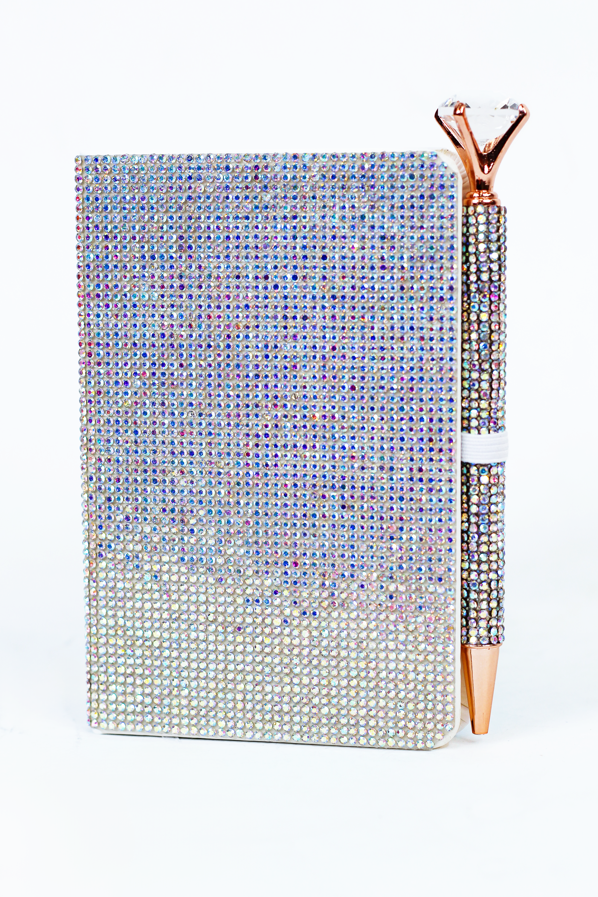 Rhinestone Covered Pocket Notebook & Crystal Pen Set