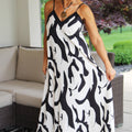 Abstract Print Sleeveless Maxi Dress