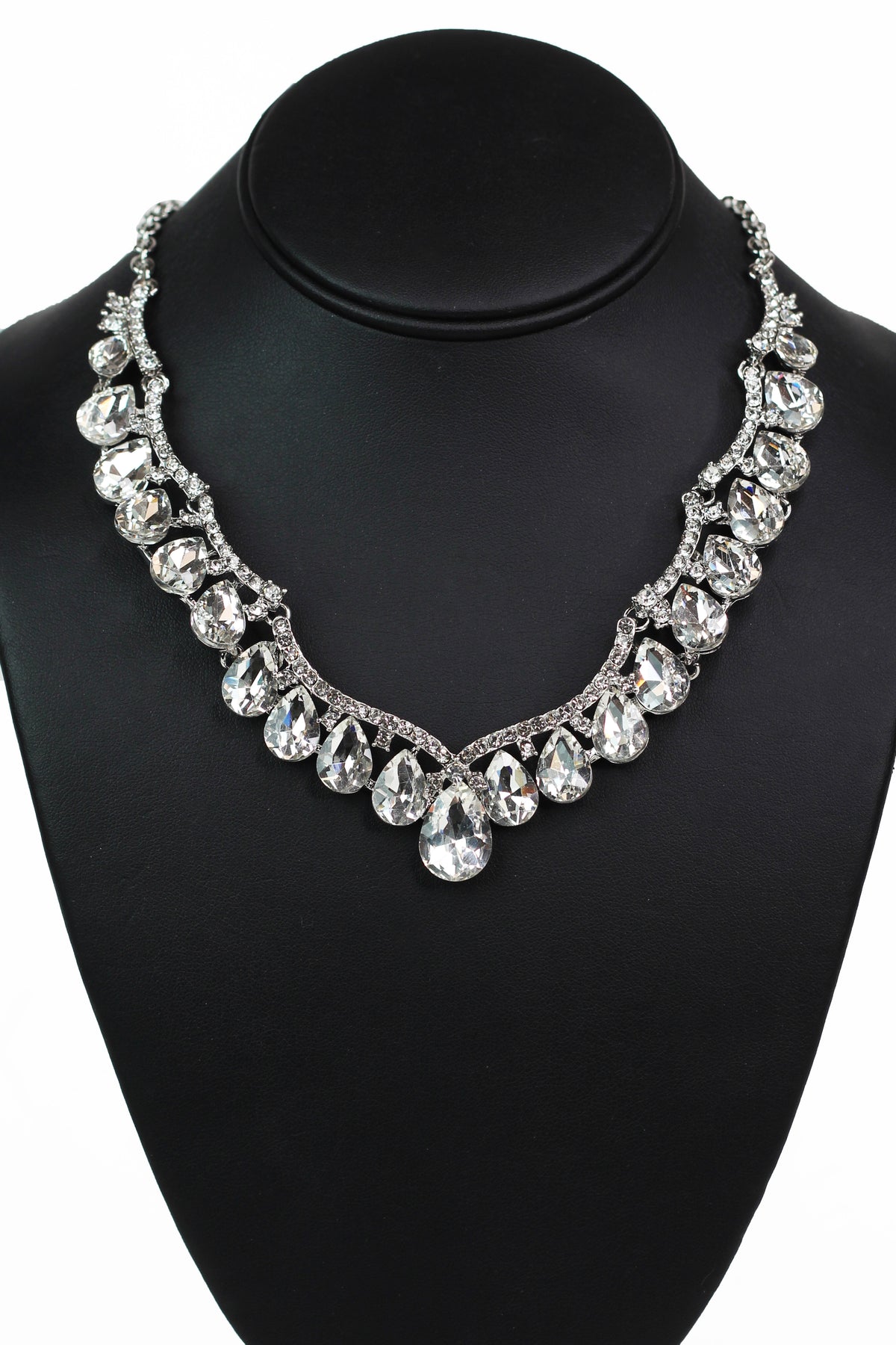 All Teardrops &amp; Rhinestones Necklace - Glitz &amp; Ears Boutique