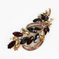 Arched Marquis Vine & Rhinestone Swirls Brooch