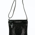 Rhinestone Angel Wings Embellished Messenger Bag