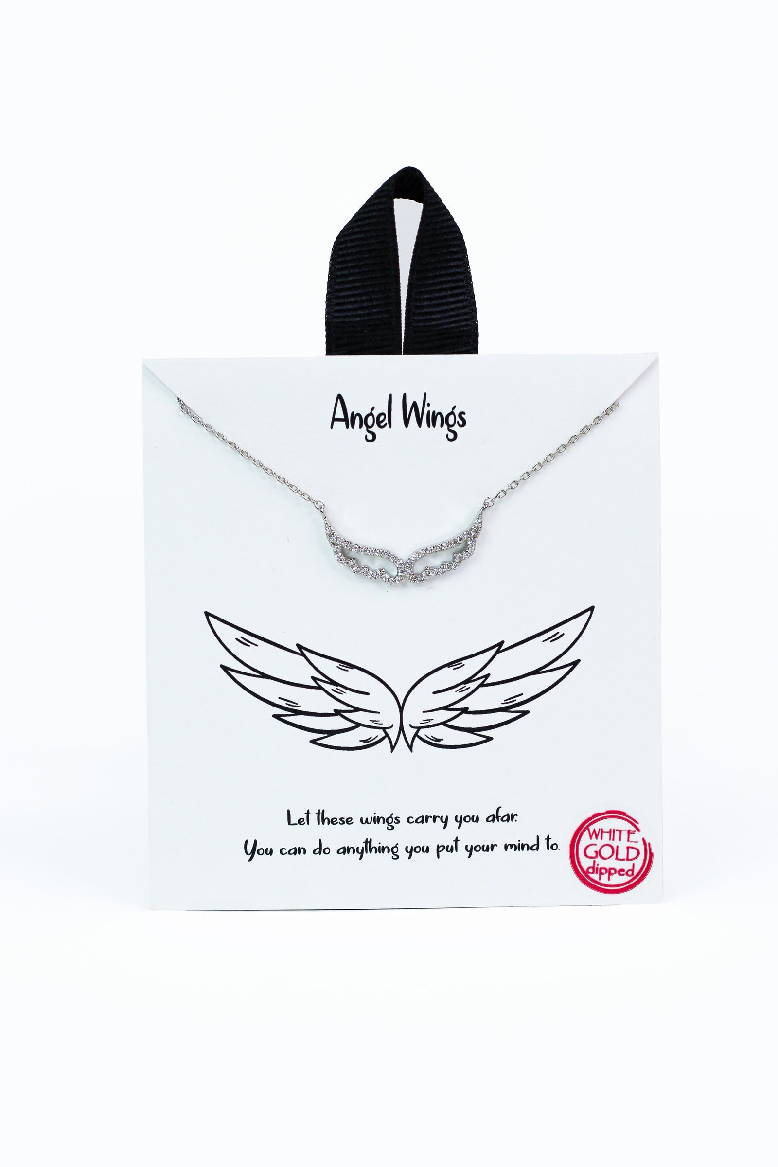 Dainty Rhinestone Winged Necklace