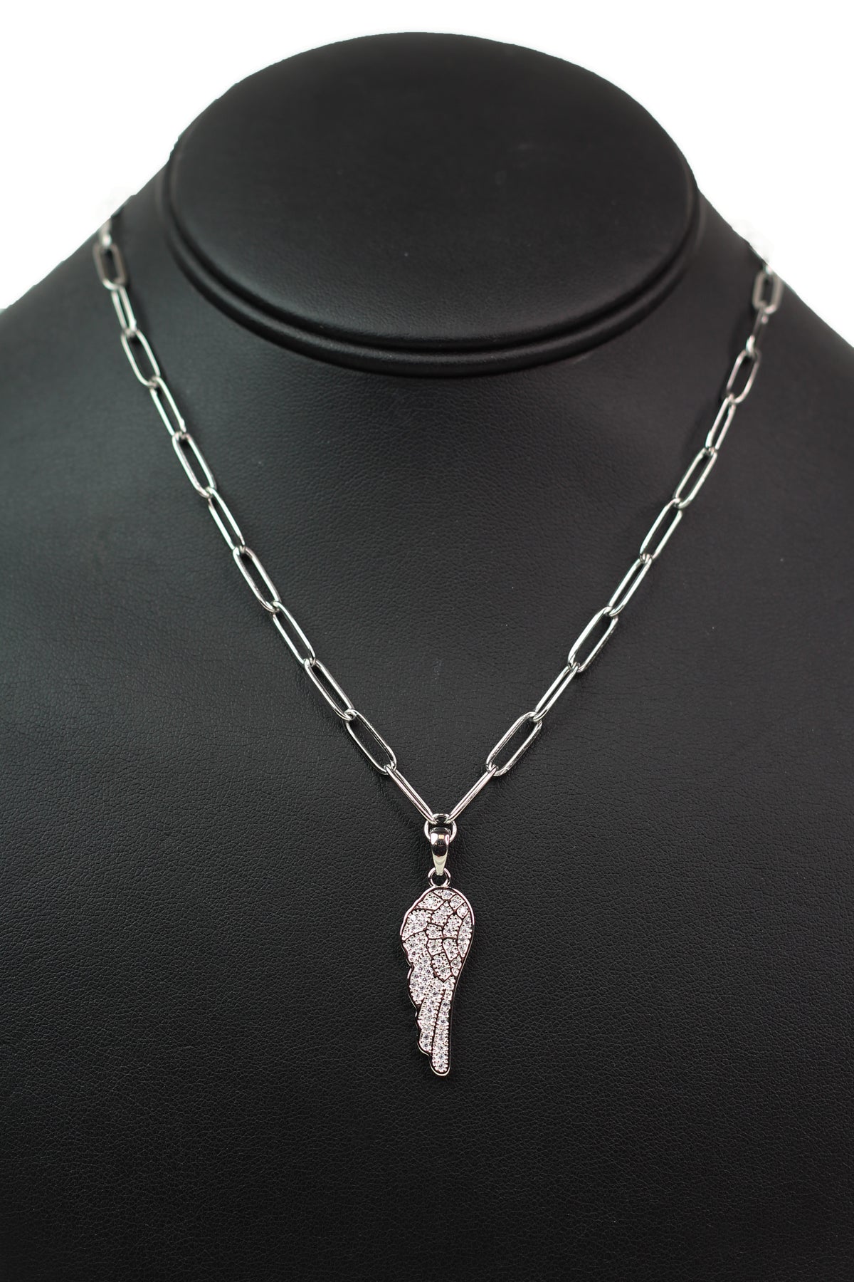 Paperclip Chain w/ Dangling Rhinestone Wing - Glitz &amp; Ears Boutique
