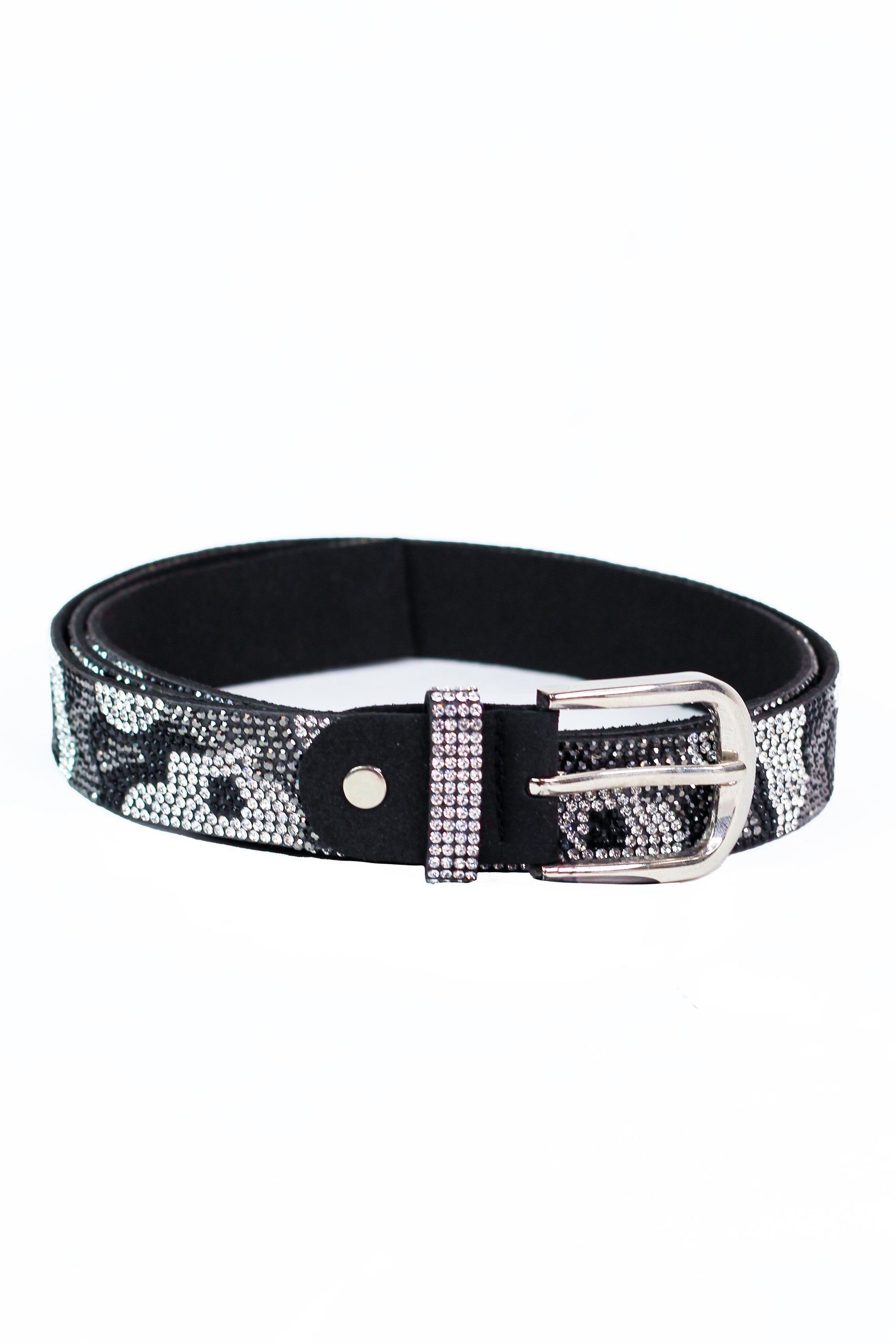 Animal Print Rhinestone Belt