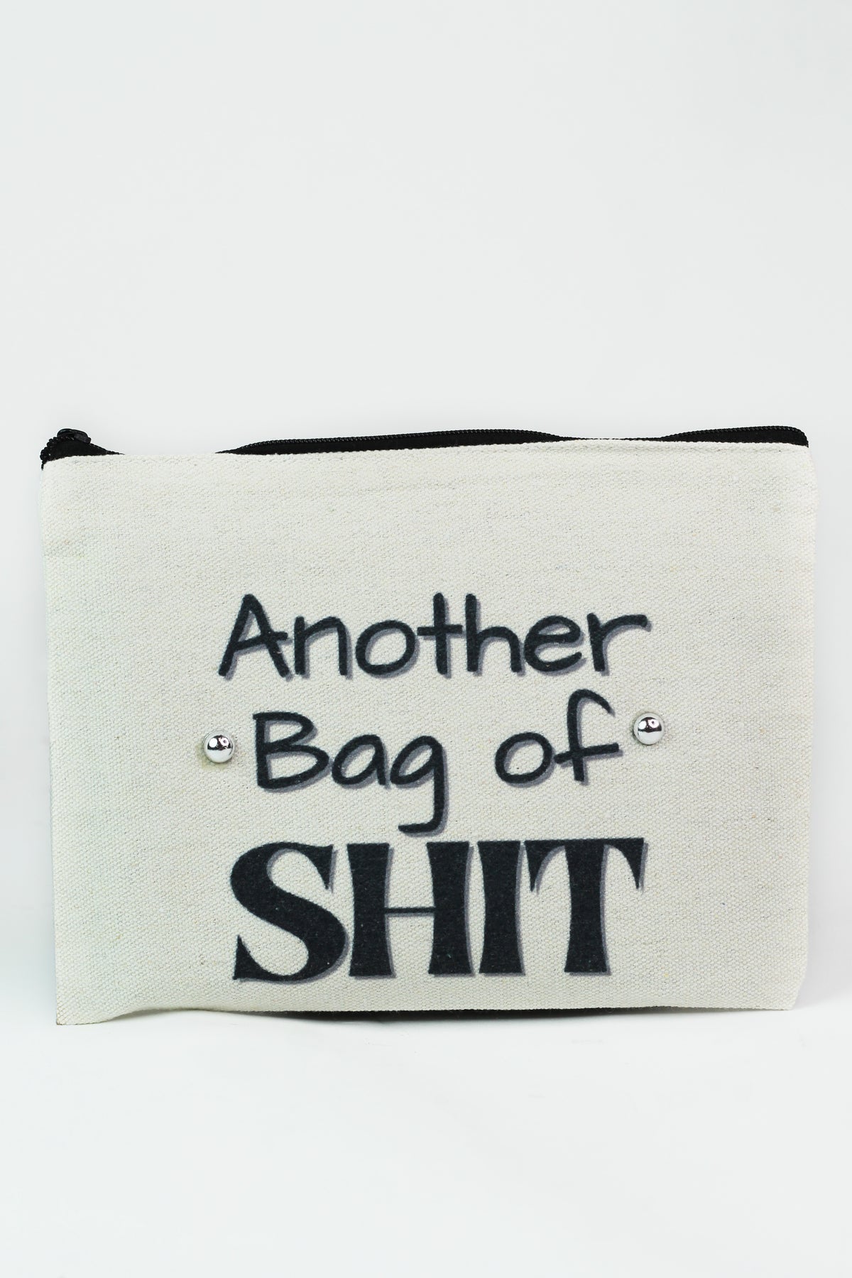 Photo & Quote Canvas Zip Pouch w/ Stone Accents