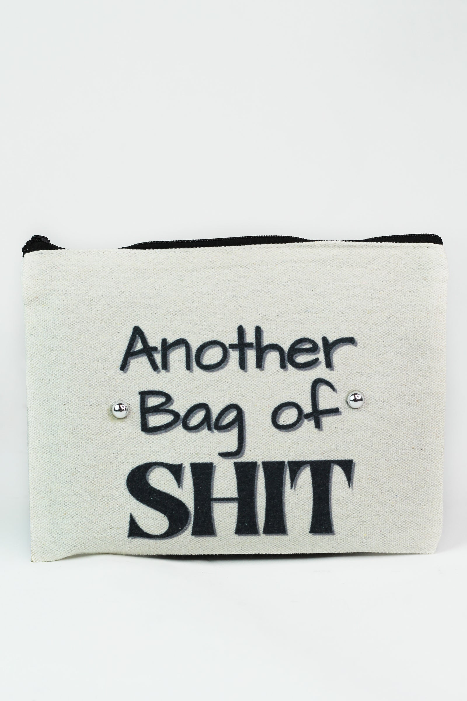 Photo & Quote Canvas Zip Pouch w/ Stone Accents