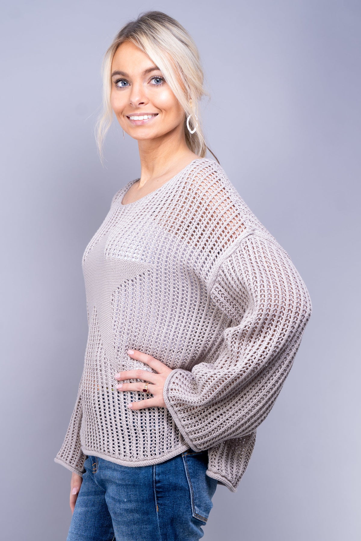 Crochet Sweater with Large Center Star (SALE)