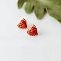 Pave Heart Shaped Stud Earrings