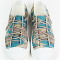 Aztec Print Canvas Sneakers w/ Rhinestone Shoe Laces