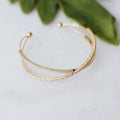 Half Baguette & Half Pave Dainty X Bangle