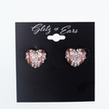 Rhinestone Baseball Heart Earring Studs