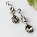 3 Teardrop Rhinestone Trim Earring