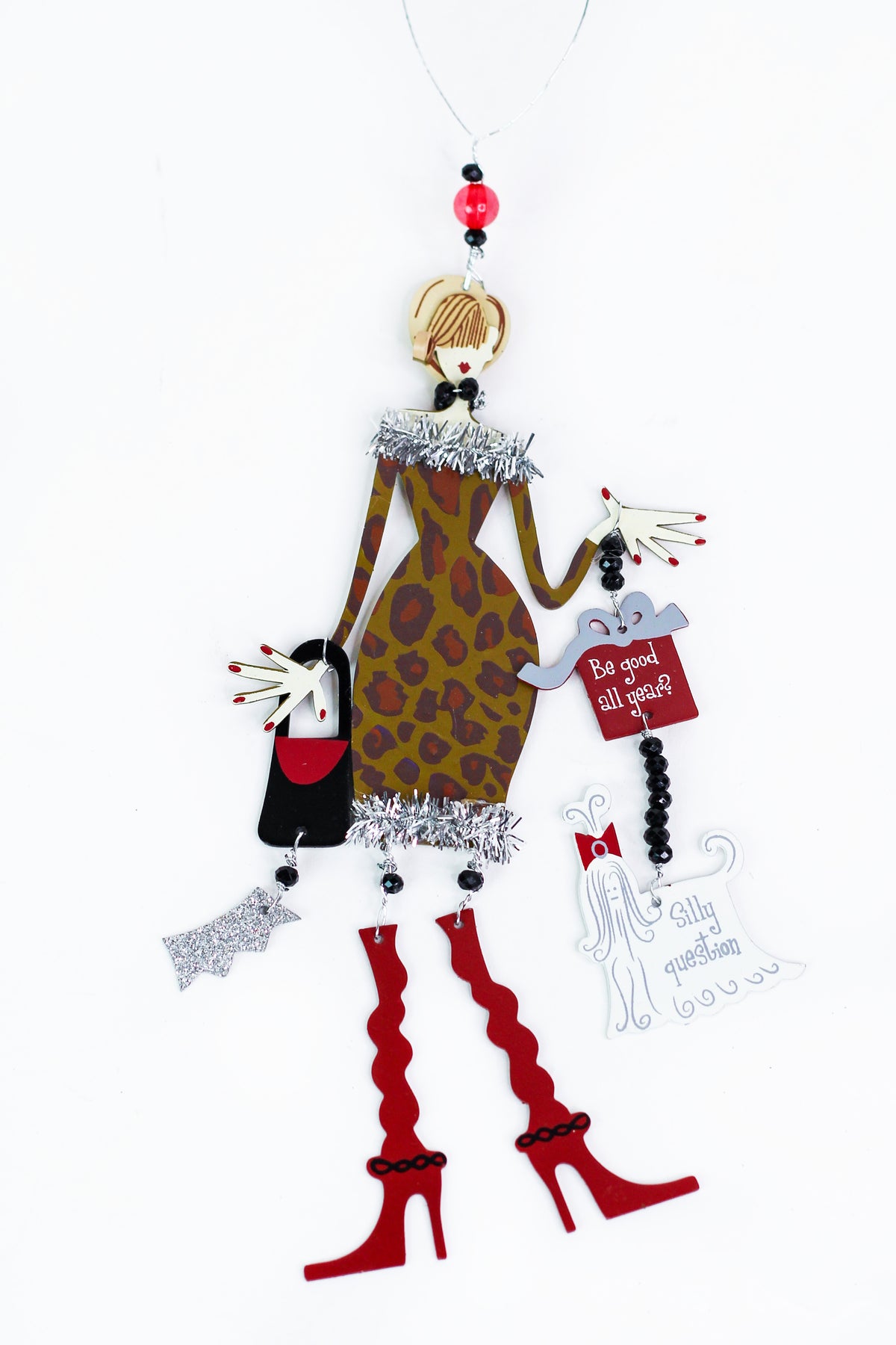 "Be Good" Stylish Lady Metal Christmas Ornament