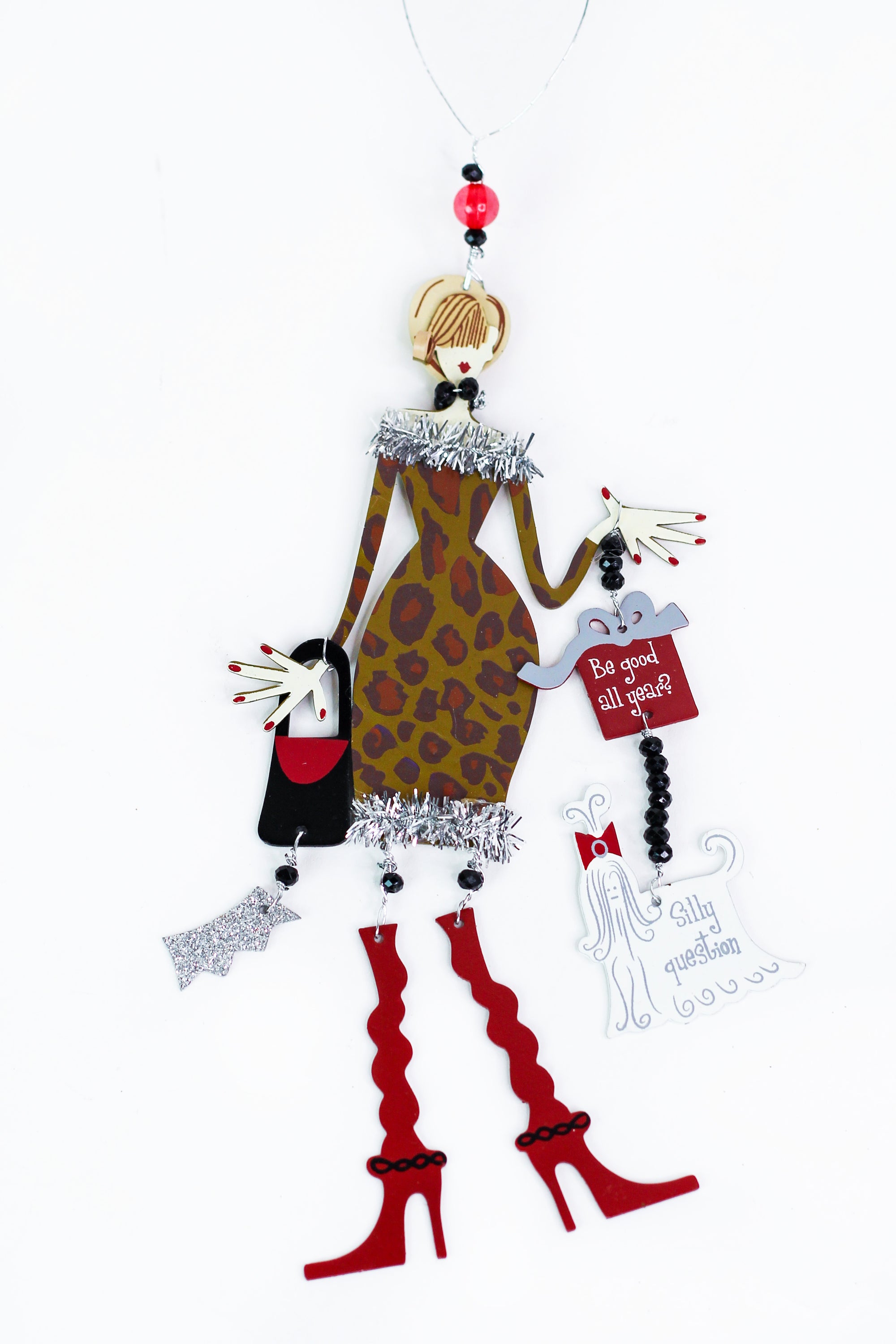 "Be Good" Stylish Lady Metal Christmas Ornament