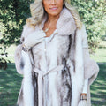 Faux Fur & Faux Suede Zip & Belted Cape