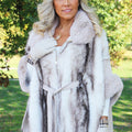 Faux Fur & Faux Suede Zip & Belted Cape
