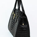 Faux Alligator Handbag w/ Patent Handles