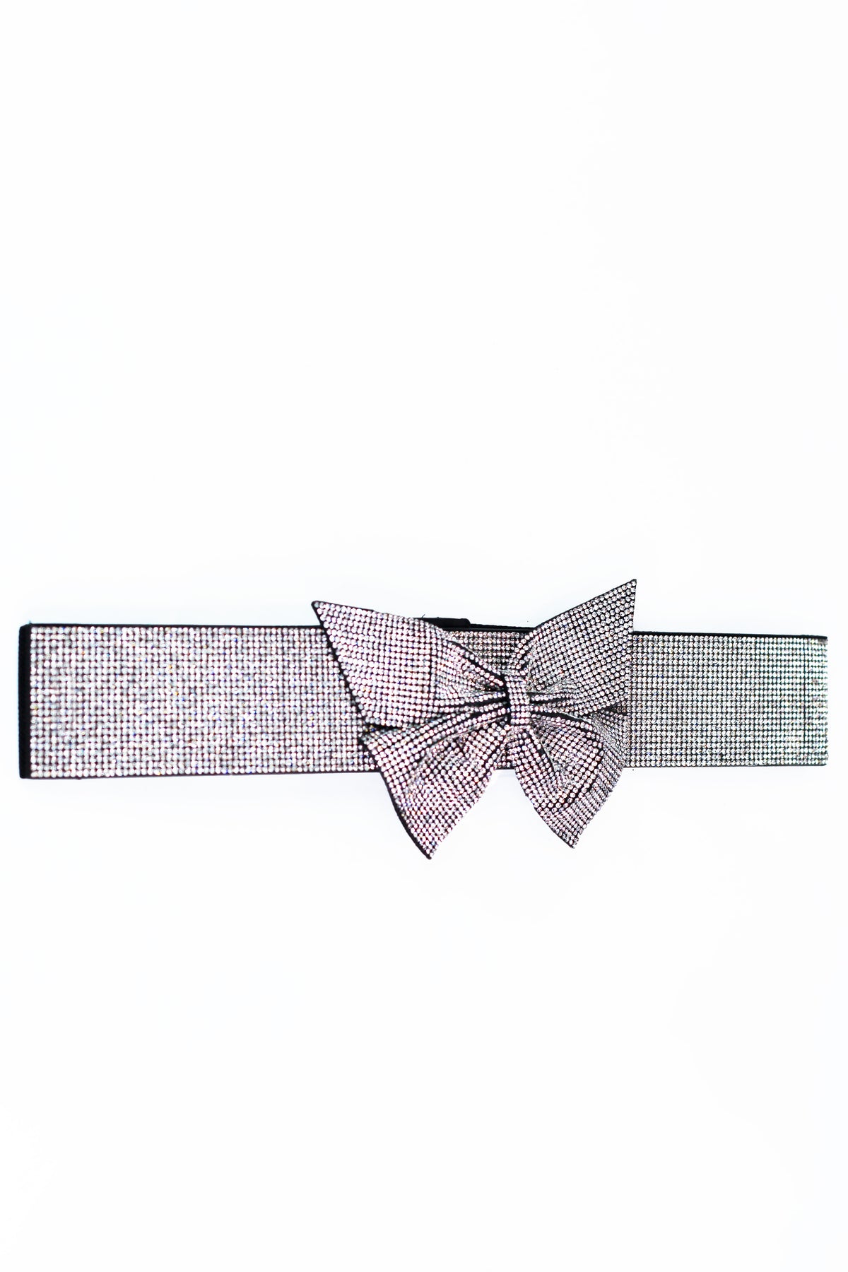 Large Rhinestone Bow Double Button Belt