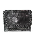 Shimmery Card Holder Wallet w/ Chain Trim