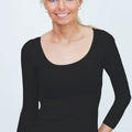 3/4 Sleeve Scoop Neck Basic Top