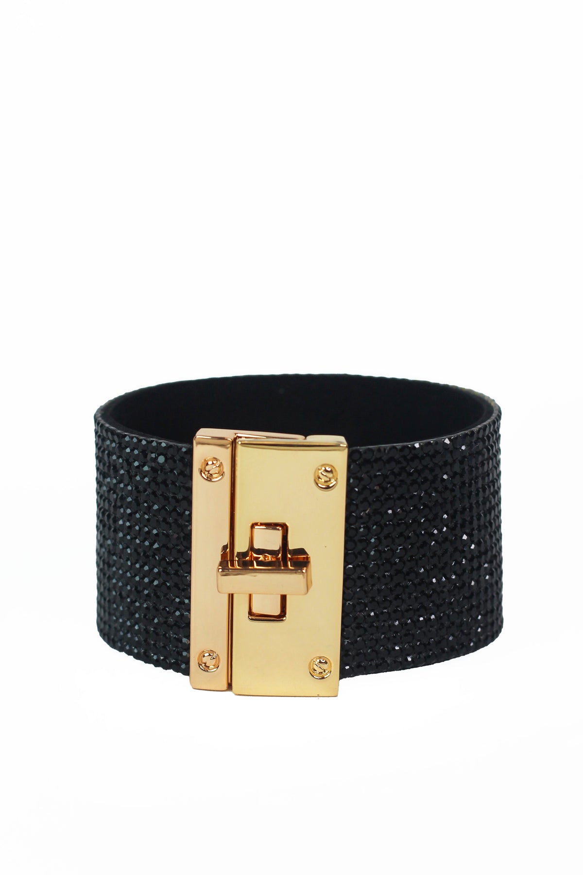 All Rhinestone Twist Clasp Bracelet