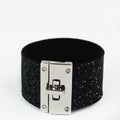 Wide Rhinestone Twist Lock Bracelet