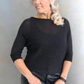 Metallic Knit Sweater w/ Back Bow Detail