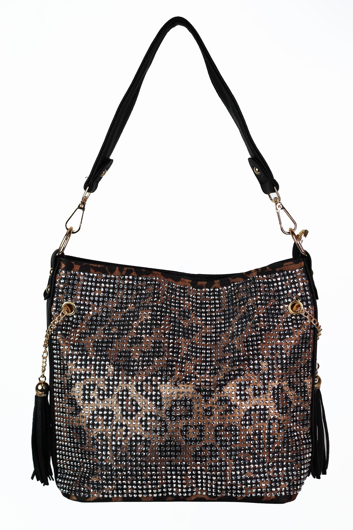 Rhinestone Front Purse w/ Side Tassels