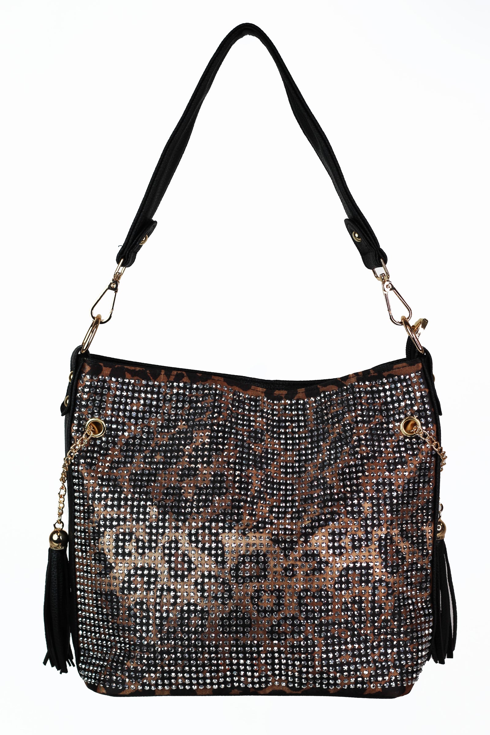 Rhinestone Front Purse w/ Side Tassels