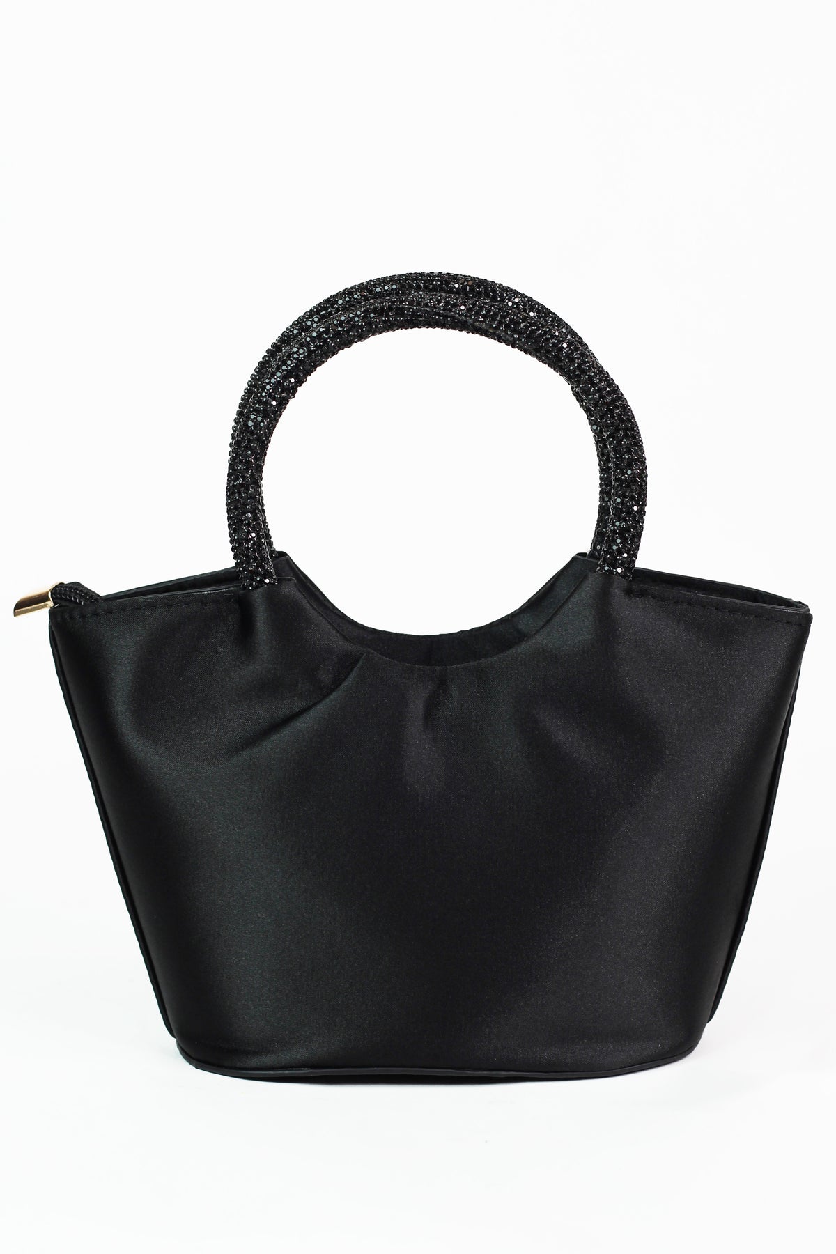 Satin Tote w/ Rhinestone Handle