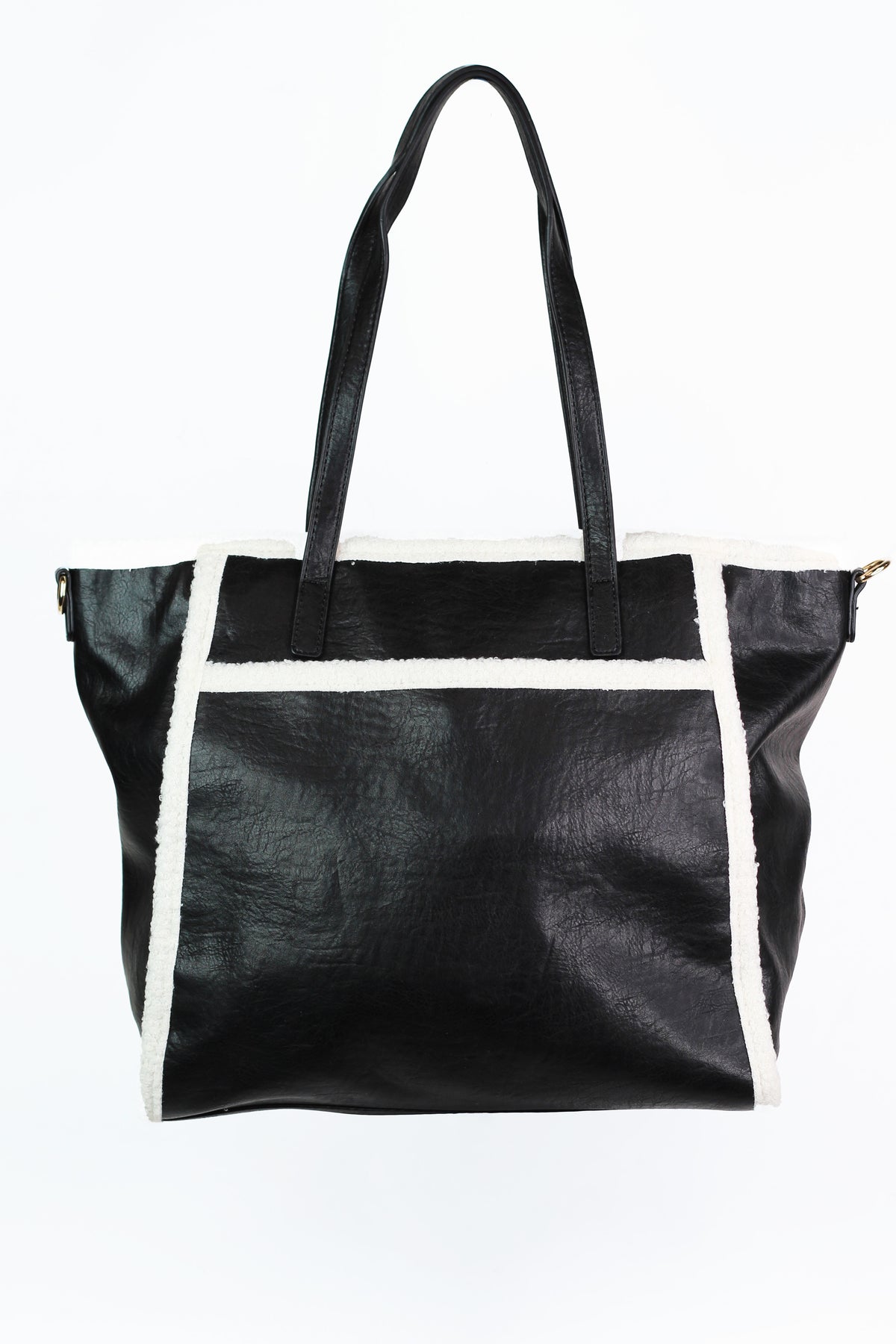 Sherpa Trim Tote w/ Front Pocket