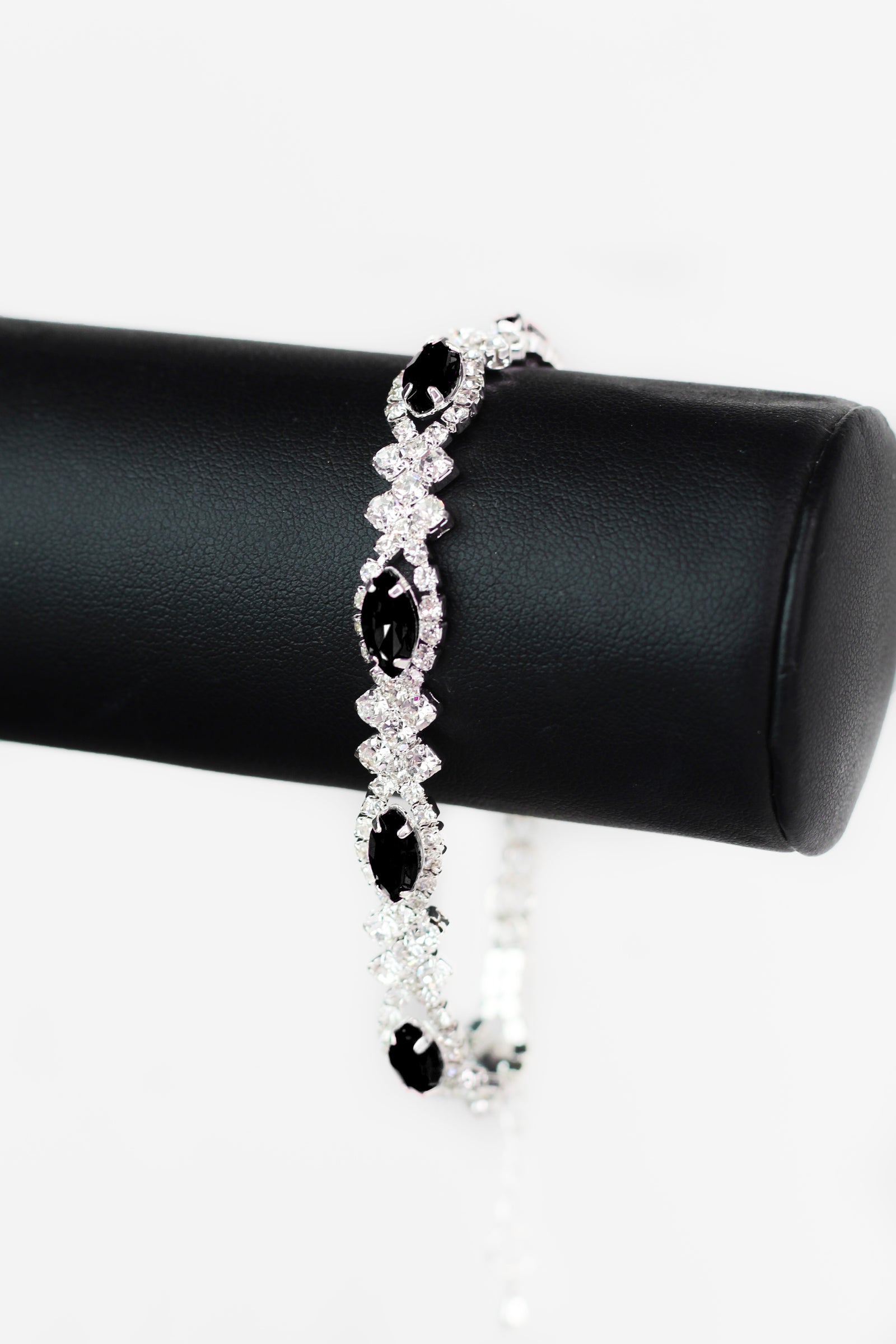 Almond Two Filled Diamond Alternate Tennis Bracelet